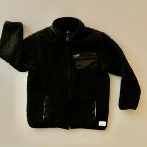 BABY GAP toddler 4 yrs. Black Fleece-zip front - 2 front pkts. Zip chest pocket